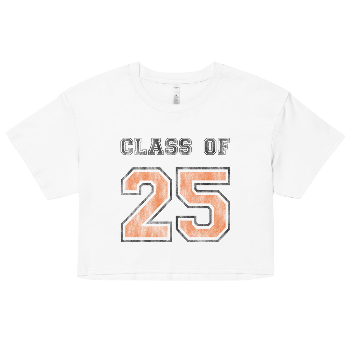Class of 2025 Vintage Crop Top - Orange and Black